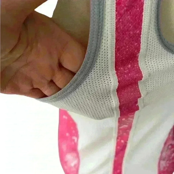 Nike Dri-Fit Pink White Women’s Tank Top Small Racer Back - Picture 5 of 7